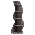 TUYOHW Wall Corner Shelf,5-Tier Floating Bookshelf for Modern Home - Space-Saving Storage & Display Unit,Gray