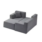 GDFStudio Celine, canapé sectionnel moderne à 3 places en velours côtelé en forme de L de 245 cm