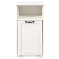 VIYET 29.5 Storage Cabinet, White Particle Board+MDF Storage Cabinet w/ 1 Removable Liner Bag & Open Shelf