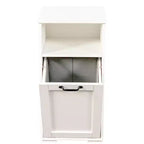 Meuble de rangement VIYET 29.5, panneau de particules blanc + armoire de rangement en MDF avec 1 sac de doublure amovible et étagère ouverte