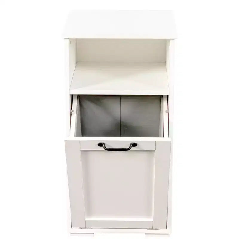 Meuble de rangement VIYET 29.5, panneau de particules blanc + armoire de rangement en MDF avec 1 sac de doublure amovible et étagère ouverte