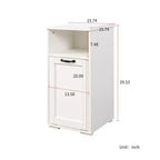 Meuble de rangement VIYET 29.5, panneau de particules blanc + armoire de rangement en MDF avec 1 sac de doublure amovible et étagère ouverte