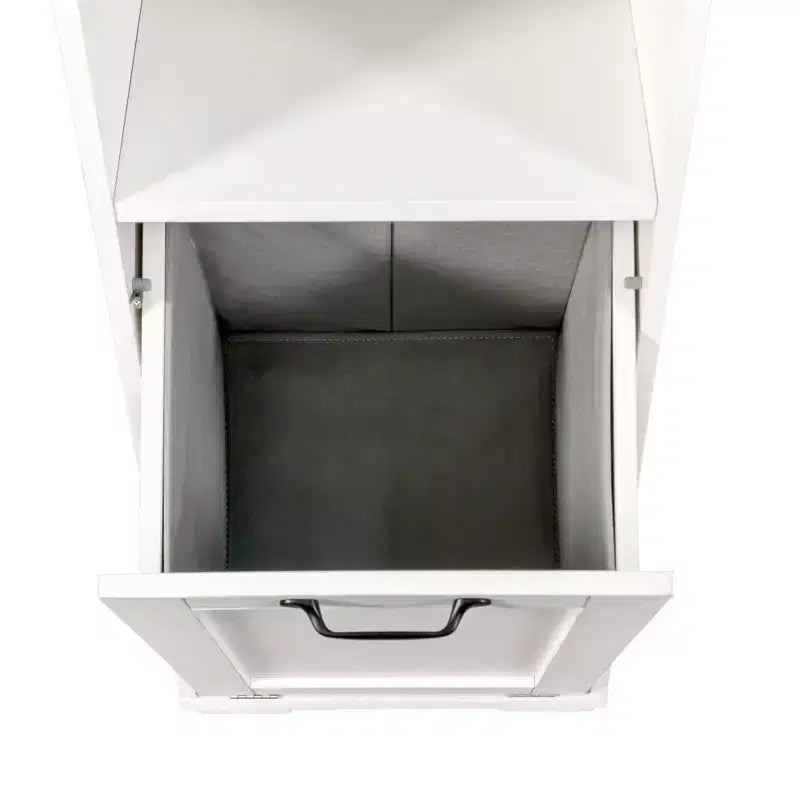 Meuble de rangement VIYET 29.5, panneau de particules blanc + armoire de rangement en MDF avec 1 sac de doublure amovible et étagère ouverte