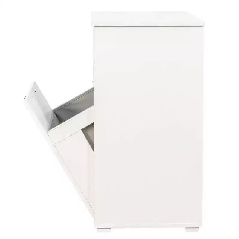 Meuble de rangement VIYET 29.5, panneau de particules blanc + armoire de rangement en MDF avec 1 sac de doublure amovible et étagère ouverte