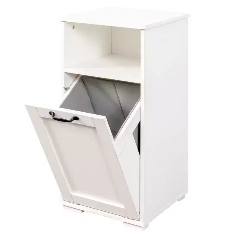 Meuble de rangement VIYET 29.5, panneau de particules blanc + armoire de rangement en MDF avec 1 sac de doublure amovible et étagère ouverte