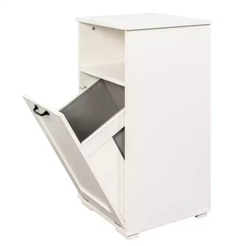 Meuble de rangement VIYET 29.5, panneau de particules blanc + armoire de rangement en MDF avec 1 sac de doublure amovible et étagère ouverte