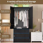 Armoire à portes persiennes | PB noir + MDF + Mélaminé + Papier | Pour Chambre à coucher, Chambre d'amis