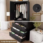 Armoire à portes persiennes | PB noir + MDF + Mélaminé + Papier | Pour Chambre à coucher, Chambre d'amis