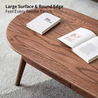 Table basse ovale de salon, table basse de ferme en bois avec 2 tiroirs, table basse moderne pour bureau, hôtel, balcon