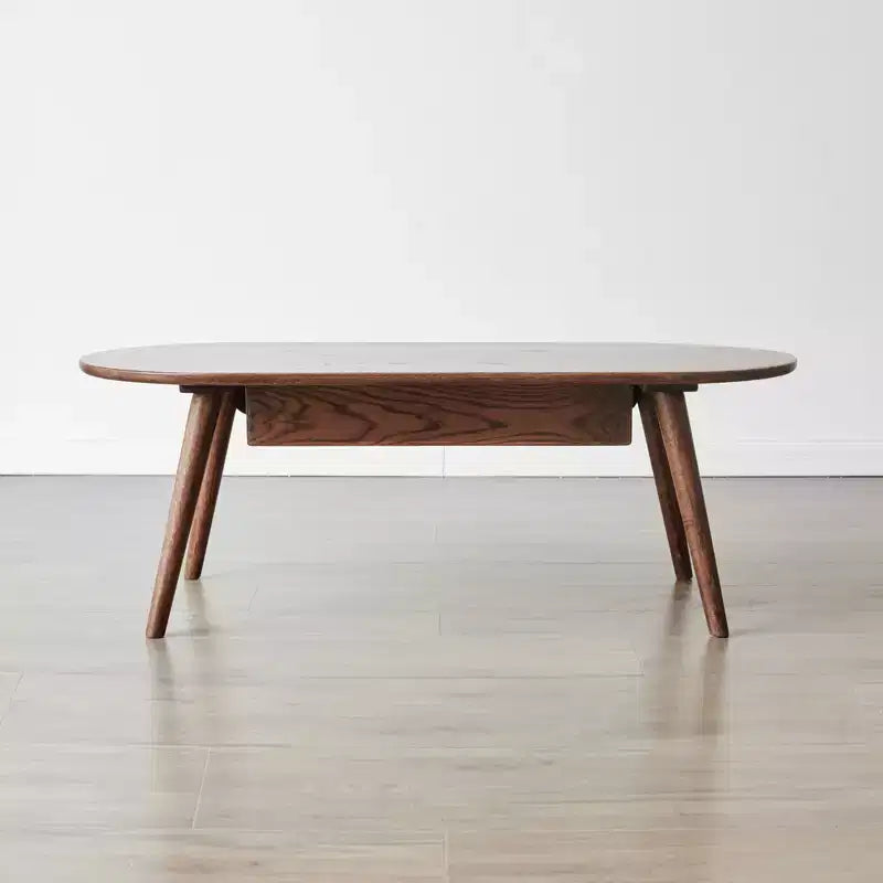 Table basse ovale de salon, table basse de ferme en bois avec 2 tiroirs, table basse moderne pour bureau, hôtel, balcon