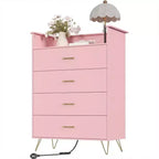 Commode en bois à 4 tiroirs pour chambre à coucher, table de chevet moderne, commode en bois, grande armoire de rangement pour chambre à coucher, salon, placard.