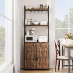 Étagère de boulanger avec tiroir de 180 cm de haut, étagère de boulanger avec armoire, support de micro-ondes, meuble bar haut, meuble de cuisine industriel avec tiroir