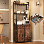 Étagère de boulanger avec tiroir de 180 cm de haut, étagère de boulanger avec armoire, support de micro-ondes, meuble bar haut, meuble de cuisine industriel avec tiroir