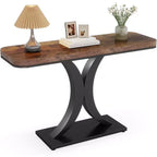 Lantine Industrial Entryway Console Table, Compact Foyer Hallway Accent Table for Small Space