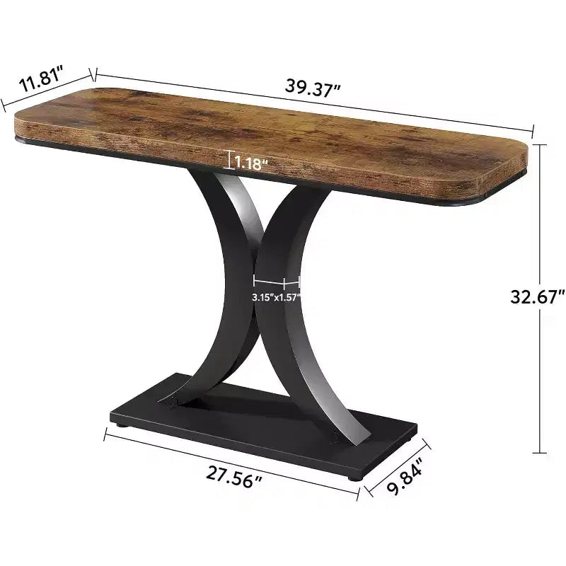 Table console d'entrée industrielle Lantine, table d'appoint compacte pour couloir et petits espaces