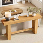 Console en bois massif Lantine de 63 pouces, table de canapé style ferme avec rangement pour salon, table d'appoint étroite pour entrée et couloir, finition naturelle