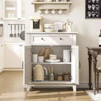 Meuble de rangement réglable à 3 niveaux avec portes persiennes - Buffet de ferme étanche et meuble de bar à café avec tiroir spacieux