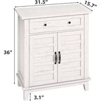 Meuble de rangement réglable à 3 niveaux avec portes persiennes - Buffet de ferme étanche et meuble de bar à café avec tiroir spacieux
