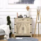 Meuble de rangement Homcom avec tiroir, buffet moderne de style rustique avec 2 portes coulissantes, meuble de bar à café, couleur chêne
