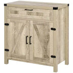Meuble de rangement Homcom avec tiroir, buffet moderne de style rustique avec 2 portes coulissantes, meuble de bar à café, couleur chêne