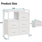 Meuble de classement mobile avec étagère ouverte, support d'imprimante roulant et classeur latéral en tissu pour bureau, compatible avec les dossiers de taille A4 ou Lettre