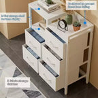 Meuble de classement mobile avec étagère ouverte, support d'imprimante roulant et classeur latéral en tissu pour bureau, compatible avec les dossiers de taille A4 ou Lettre