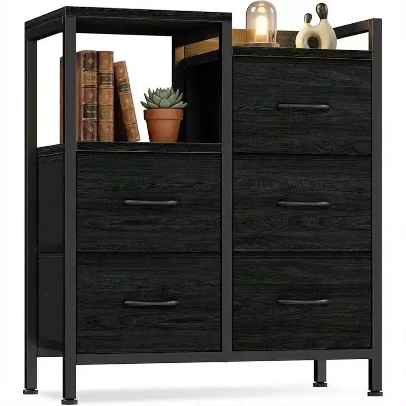 Drawer Mobile File Cabinet with Open Storage Shelf, Rolling Printer Stand and Fabric Lateral Filing Cabinet for Office, Fits A4 or Letter Size Files