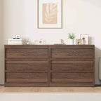 Table de chevet GustoWave 3 tiroirs en noyer pour chambre, petite table d'appoint de 76 cm de haut avec grand rangement et dispositif anti-basculement