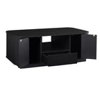 Table basse ovale, 118 cm, luxe moderne avec tiroirs et rangement, silhouette incurvée, pour salon ou bureau
