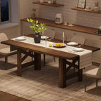 71 grande table de cuisine de ferme en bois avec un cadre épais et robuste pour la cuisine, le bureau