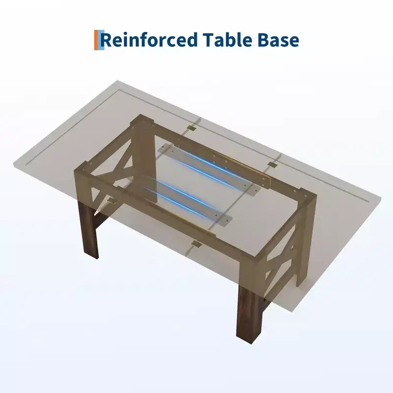 71 grande table de cuisine de ferme en bois avec un cadre épais et robuste pour la cuisine, le bureau