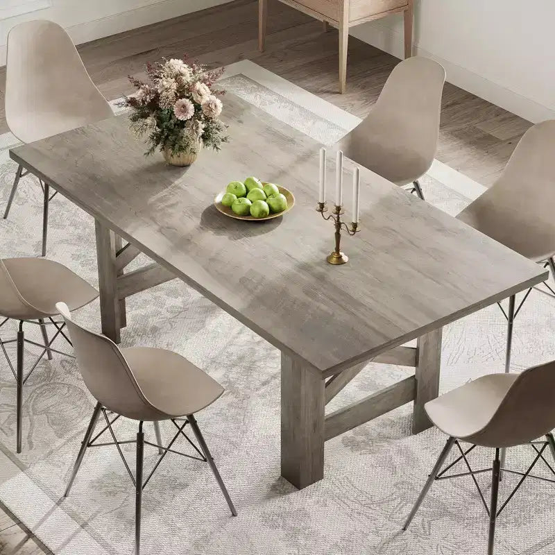 71 Long Large Wooden Farmhouse Kitchen Table with Thick Sturdy Frame for Kitchen,Office