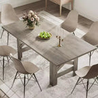 71 Long Large Wooden Farmhouse Kitchen Table with Thick Sturdy Frame for Kitchen,Office