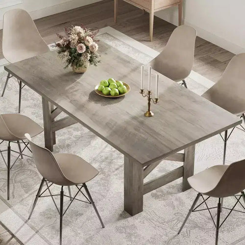 71 Long Large Wooden Farmhouse Kitchen Table with Thick Sturdy Frame for Kitchen,Office
