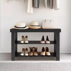 Banc range-chaussures en bambou TUYOHW, organiseur de rangement pour chaussures à 3 niveaux avec une capacité de 130 kg, banc à chaussures étanche pour entrée