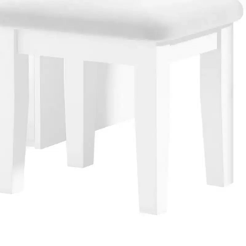 Coiffeuse Royal Hampton avec miroir éclairé et tabouret rembourré, blanc-gris