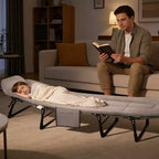 COZONY 75 Lit de Camp Pliant pour Adultes avec Coussin & Oreiller, Lit de Couchage Portable Robuste pour Utilisation Intérieure & Extérieure