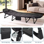 COZONY 75 Folding Camping Cot for Adults with Cushion & Pillow, Portable Heavy Duty Sleeping Bed for Indoor & Outdoor Use
