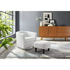 TUYOHW Ensemble fauteuil inclinable et ottoman modernes pivotants en velours côtelé avec cadre robuste, canapé simple pour salon, chambre, bureau