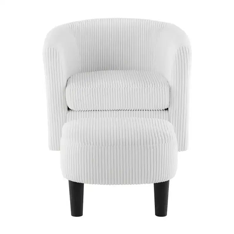 TUYOHW Ensemble fauteuil inclinable et ottoman modernes pivotants en velours côtelé avec cadre robuste, canapé simple pour salon, chambre, bureau