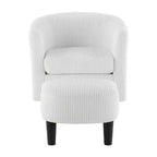 TUYOHW Ensemble fauteuil inclinable et ottoman modernes pivotants en velours côtelé avec cadre robuste, canapé simple pour salon, chambre, bureau