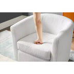 TUYOHW Ensemble fauteuil inclinable et ottoman modernes pivotants en velours côtelé avec cadre robuste, canapé simple pour salon, chambre, bureau