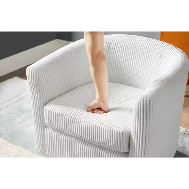 TUYOHW Ensemble fauteuil inclinable et ottoman modernes pivotants en velours côtelé avec cadre robuste, canapé simple pour salon, chambre, bureau