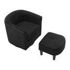 TUYOHW Ensemble fauteuil inclinable et ottoman modernes pivotants en velours côtelé avec cadre robuste, canapé simple pour salon, chambre, bureau