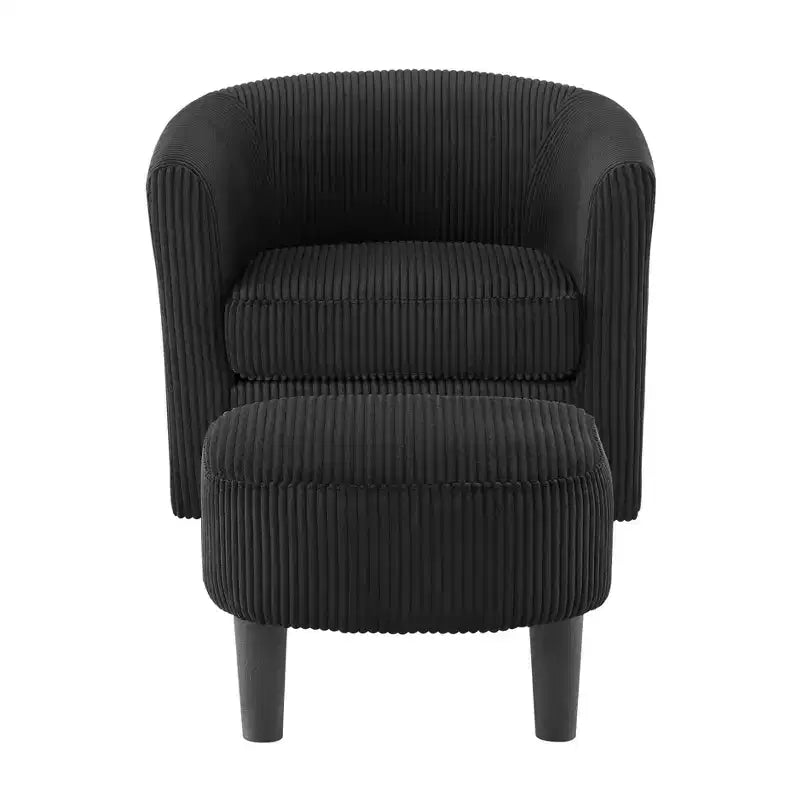 TUYOHW Ensemble fauteuil inclinable et ottoman modernes pivotants en velours côtelé avec cadre robuste, canapé simple pour salon, chambre, bureau