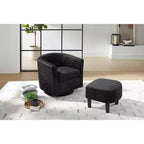 TUYOHW Ensemble fauteuil inclinable et ottoman modernes pivotants en velours côtelé avec cadre robuste, canapé simple pour salon, chambre, bureau
