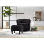 TUYOHW Ensemble fauteuil inclinable et ottoman modernes pivotants en velours côtelé avec cadre robuste, canapé simple pour salon, chambre, bureau