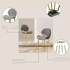 TUYOHW Lot de 2 chaises de salle à manger minimalistes, chaises de cuisine Teddy avec dossier en forme de coquille et pieds en métal, chaises de salle à manger modernes pour salon