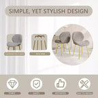 TUYOHW Lot de 2 chaises de salle à manger minimalistes, chaises de cuisine Teddy avec dossier en forme de coquille et pieds en métal, chaises de salle à manger modernes pour salon