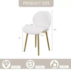 TUYOHW Lot de 2 chaises de salle à manger minimalistes, chaises de cuisine Teddy avec dossier en forme de coquille et pieds en métal, chaises de salle à manger modernes pour salon